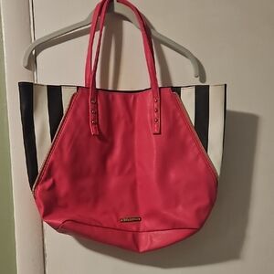 Juicy Couture Pink and Black Striped Tote
